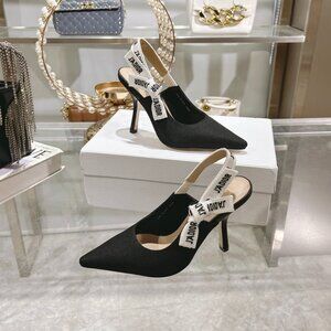 Dior J’Adior Logo Slingback Point Toe Pump